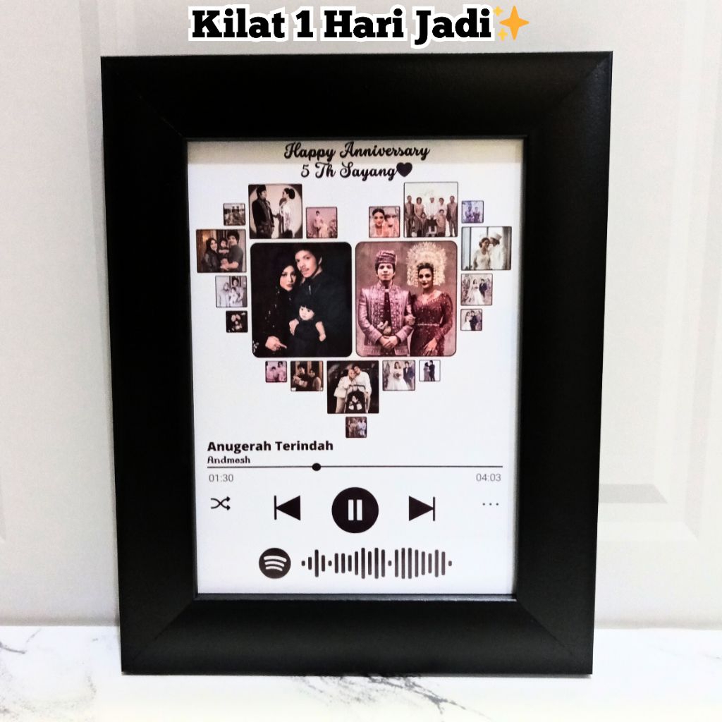 

Kado Ulang Tahun Frame Spotify / Frame Ulang Tahun Spotify / Hadiah Ulang Tahun Spotify / Kado Frame Scrapbook
