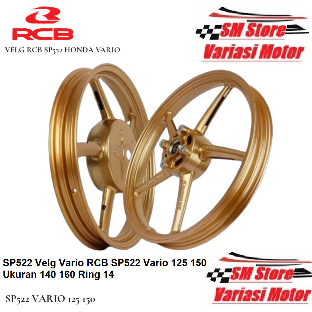Velg RCB Vario 125 150 SP522 ORIGINAL Velg Vario RCB SP522 SP 522 Vario 125 150 Ukuran 140 160 Ring 