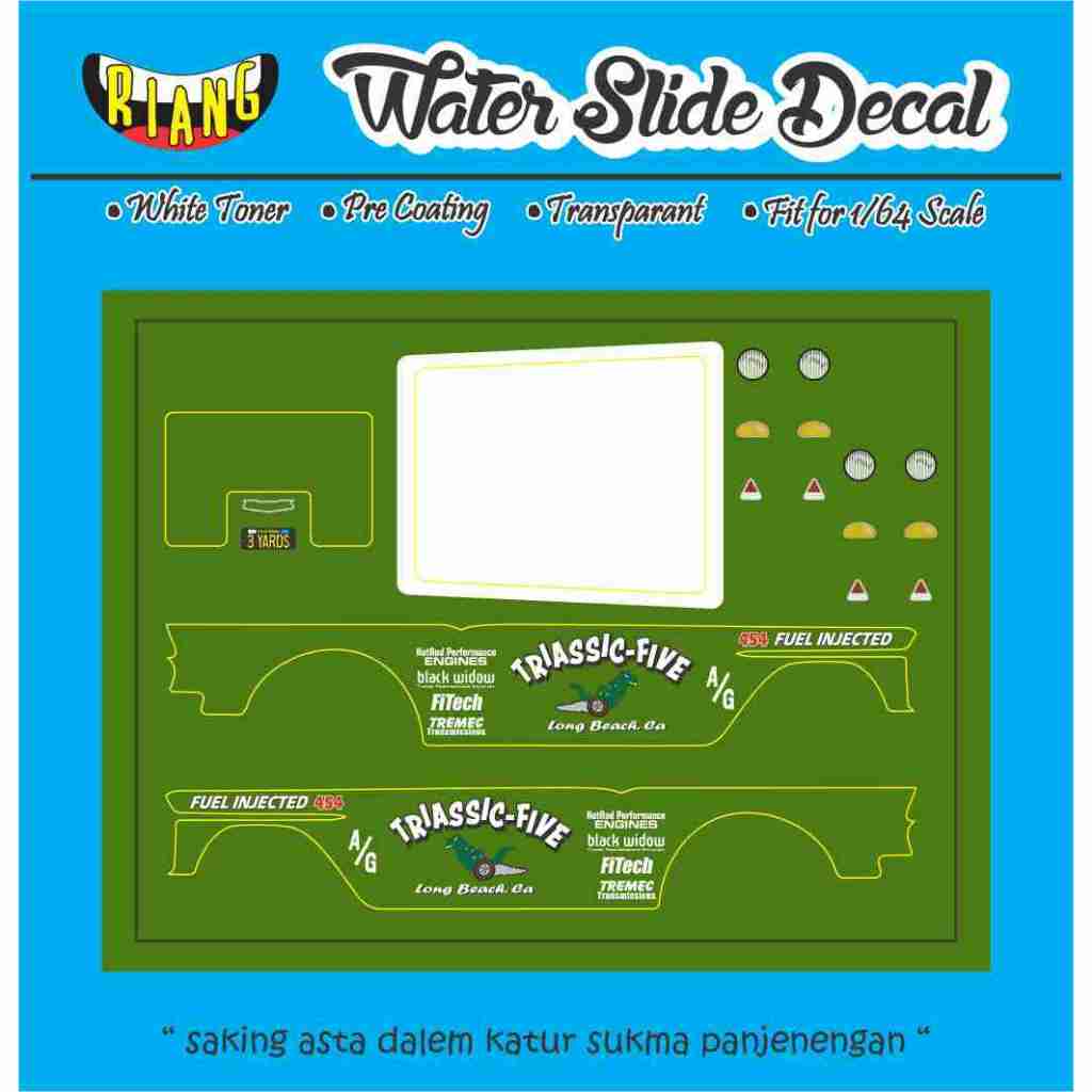 Decal Waterslide Hot Wheels Gasser Triassic Five