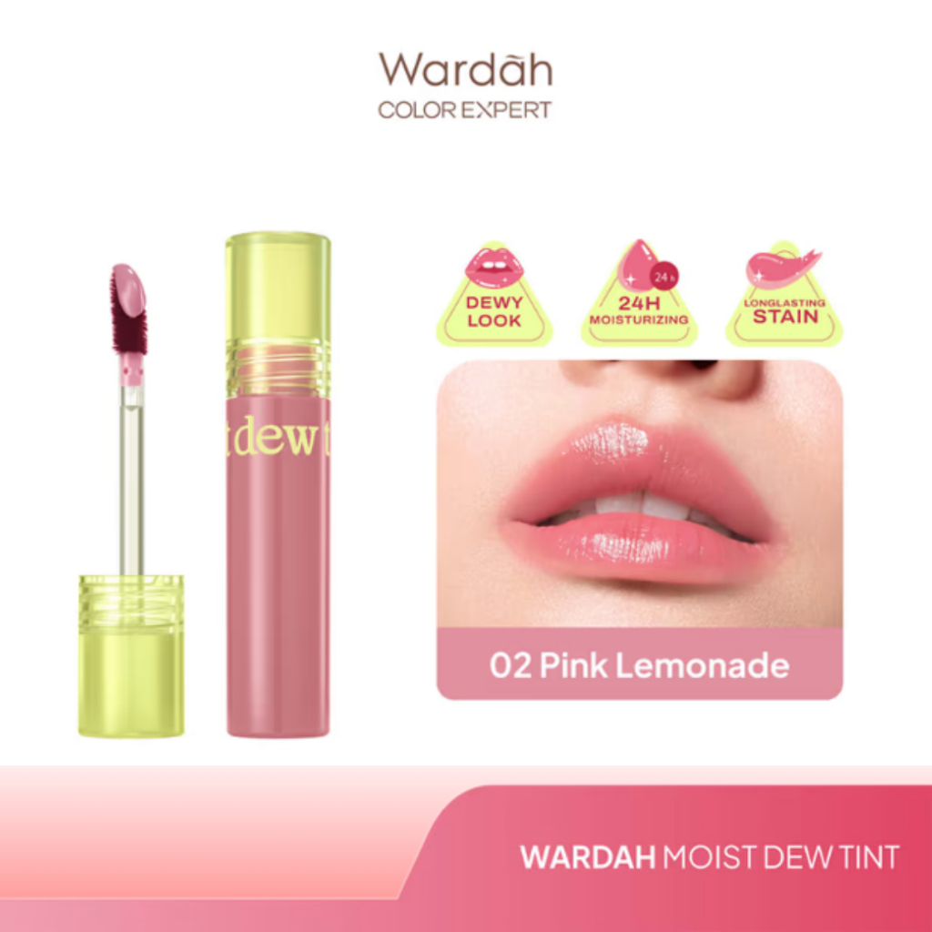[Upgrade] Wardah Moist Dew Tint 3g - Pink Lemonade - Liptint Lipgloss Matte Cream Glossy Longlasting