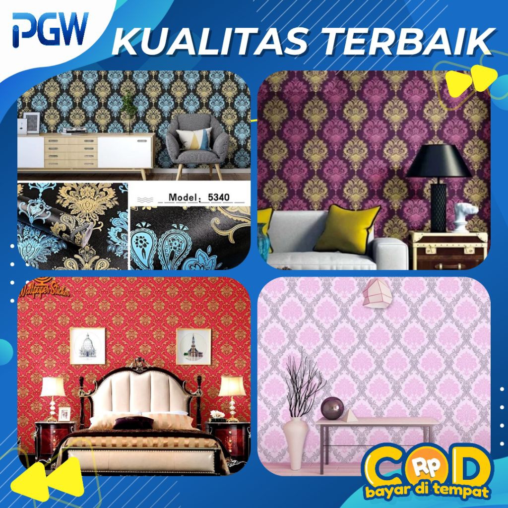 Wallpaper Dinding Kamar Tidur Walpaper Ruang Tamu Aesthetic Cantik Motif Batik Alam Bata Emboss