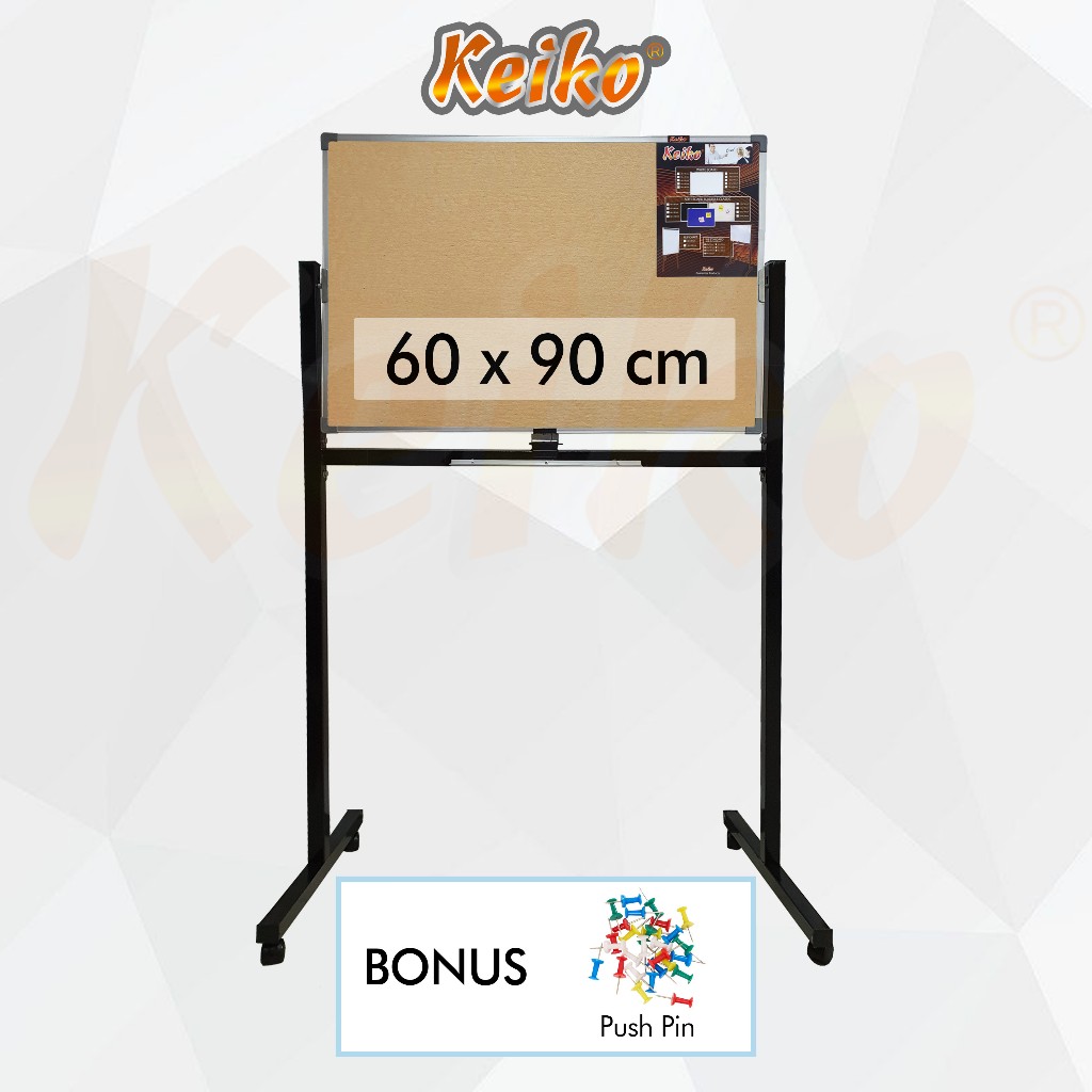 

Softboard / Cork Board / Pin Board / Papan Pengumuman / Mading Standing Polos Keiko 60 x 90 cm