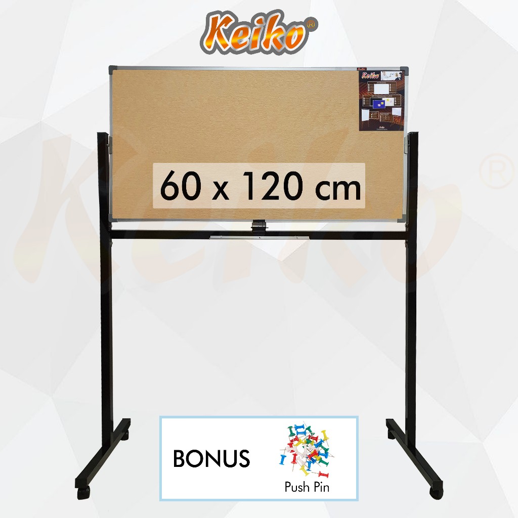 

Softboard / Cork Board / Pin Board / Papan Pengumuman / Mading Standing Polos Keiko 60 x 120 cm