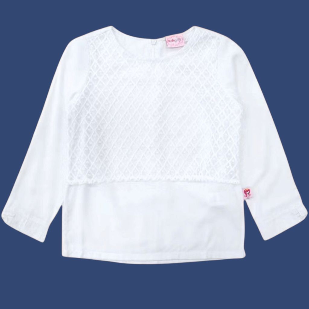 Blouse Anak RODEO JUNIOR (size 4-5 Tahun)/Blouse Putih/Blouse Panjang/Blouse Brukat/Blouse Brokat/At