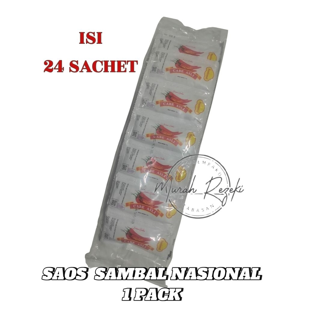 

Saus Sambal Nasional Sachet 1 Pack (isi 24 pcs) / Saos Stick Cabe Asli Hemat & Praktis Sekali Pakai