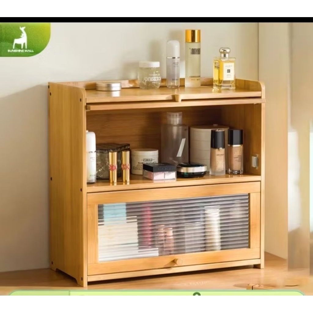 Rak Lemari Piring Dapur Kayu Jati Minimalis 2 Pintu