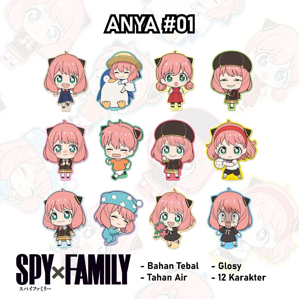 

Stiker Anime Chibi Anya Forger Spy X Family Sticker Pack Lucu