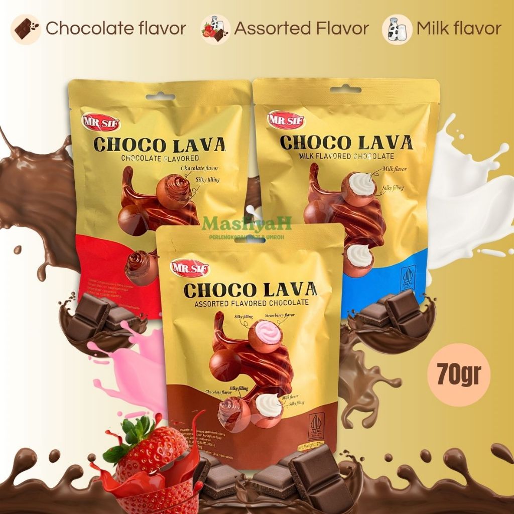 

MR SIF CHOCO LAVA 70GR Choco Lava Snack Choco Ball Filling Chocolate Flavored Milk Flavored Chocolate Assorted Flavored Chocolate Kue Coklat Dengan Isi Rasa