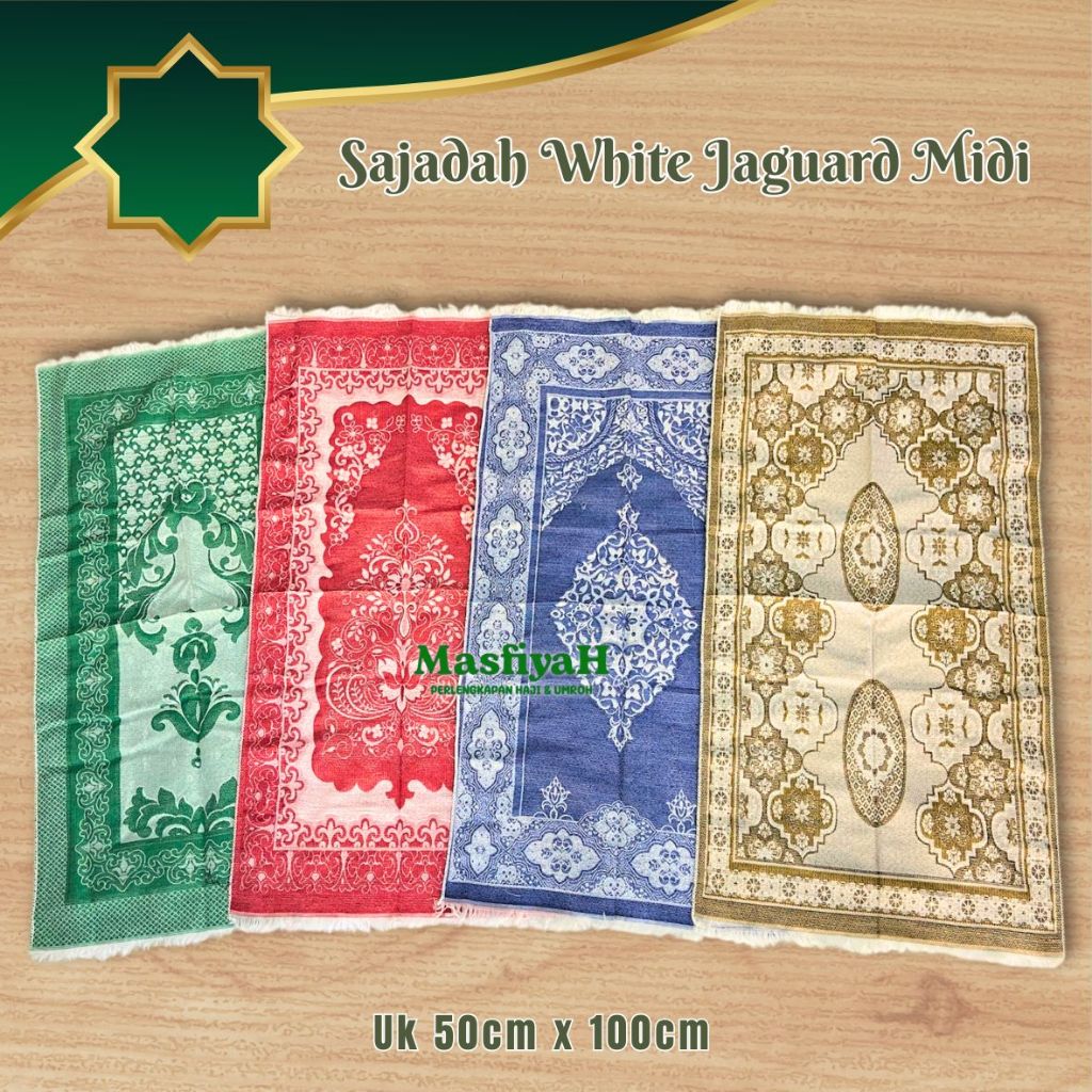 Diskon (1KODI) SAJADAH TANGGUNG WHITE JAGUARD MIDI SAJADAH MIDI SAJADAH TRAVEL SAJADAH LIPAT SAJADAH