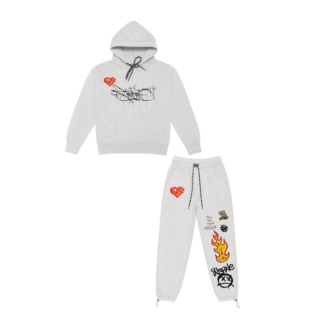 Setelan Anak Fire Love Terbaru Setelan Anak Viral Skena Baggy Pants Anak Laki-Laki/Perempuan Usia 5-