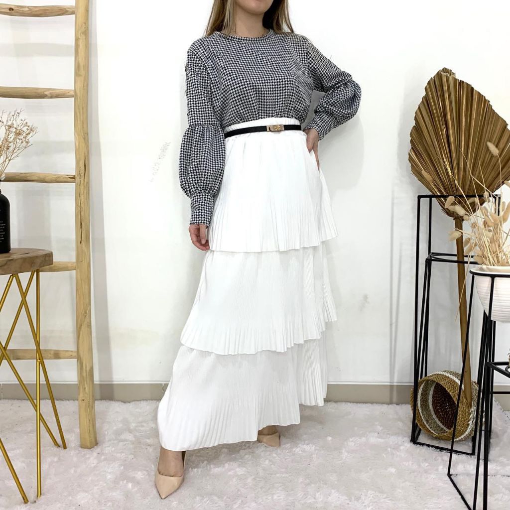 Rok Susun Polos / rok susun premium / rok susun murah / rok polos / bawahan polos/ rok susun panjang