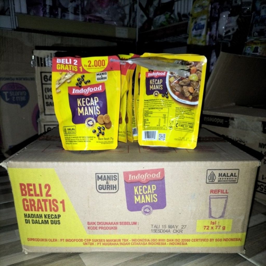 

Kecap Indofood Refil 77 Gram 2000an beli 2 gratis " 1 karton