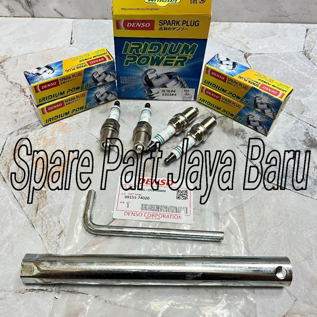 Busi Iridium Denso 4pc Dan Kunci Busi 16mm Denso Avanza Lama/Old Kijang 5k Kijang 7k 5pc Komplit Den