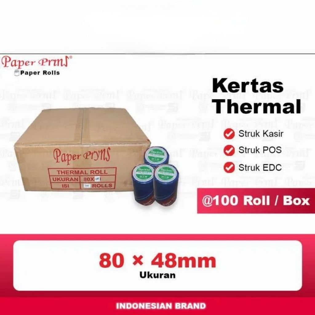 

1DUS Kertas struk kasir thermal 80x48 80x80 termal roll