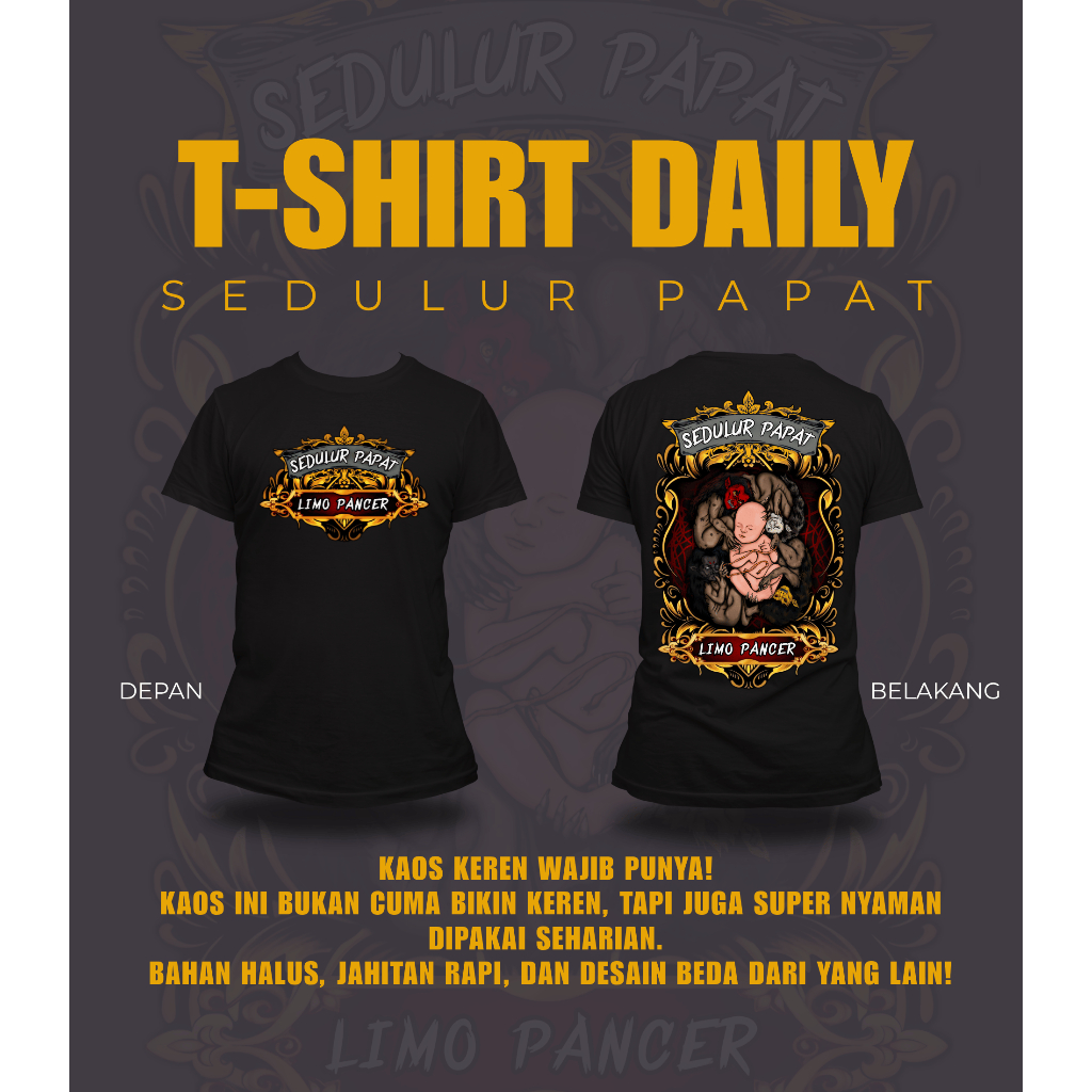 Kaos Sedulur Papat Limo Pancer | Gaya Etnik, Makna Mendalam