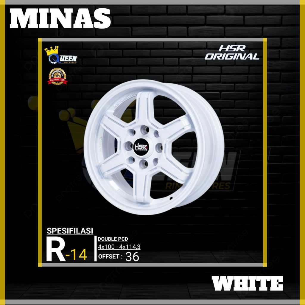 velg mobil hsr original r-14 white untuk brio agya avanza dll