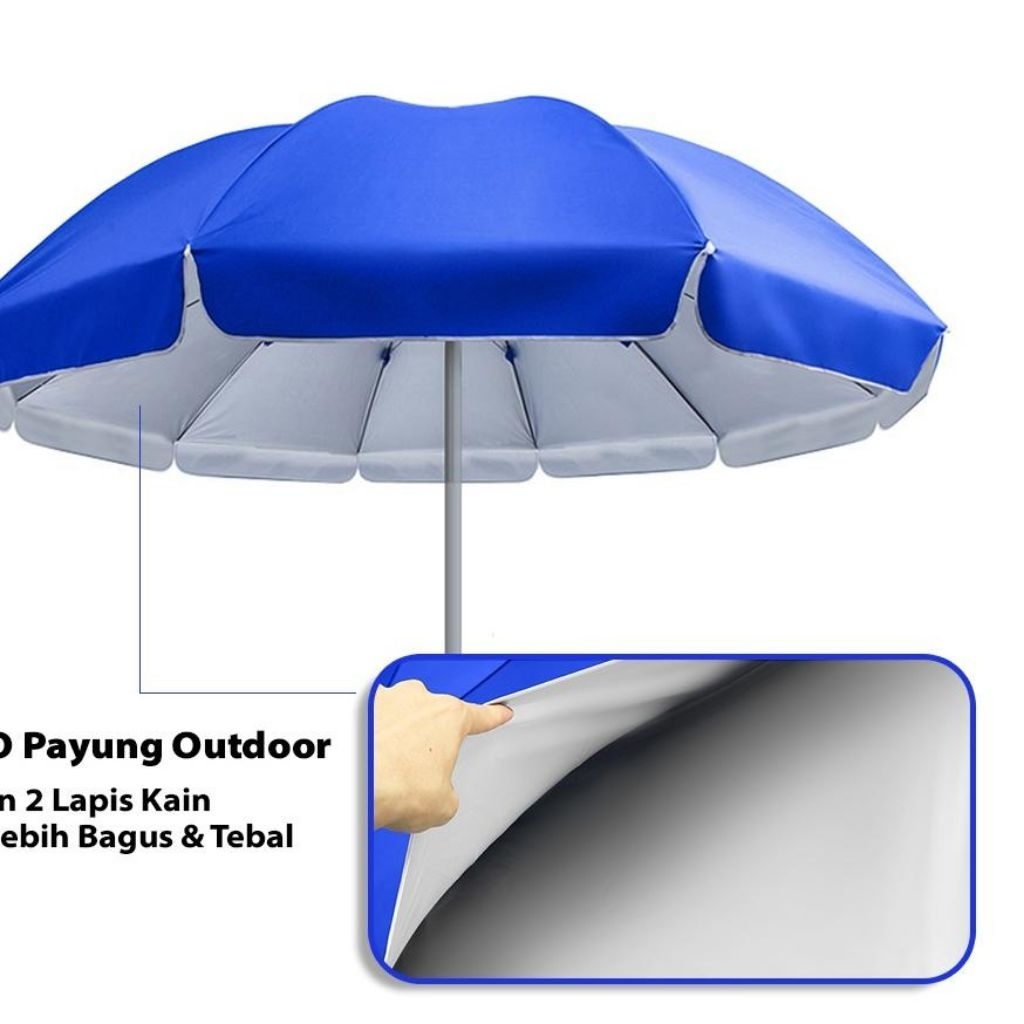 PAYUNG PANTAI JUMBO UV DOUBEL 2 LAPIS TEBAL DIAMETER 260 CM || PAYUNG PANTAI JUMBO DOUBLE 2 LAPIS ||