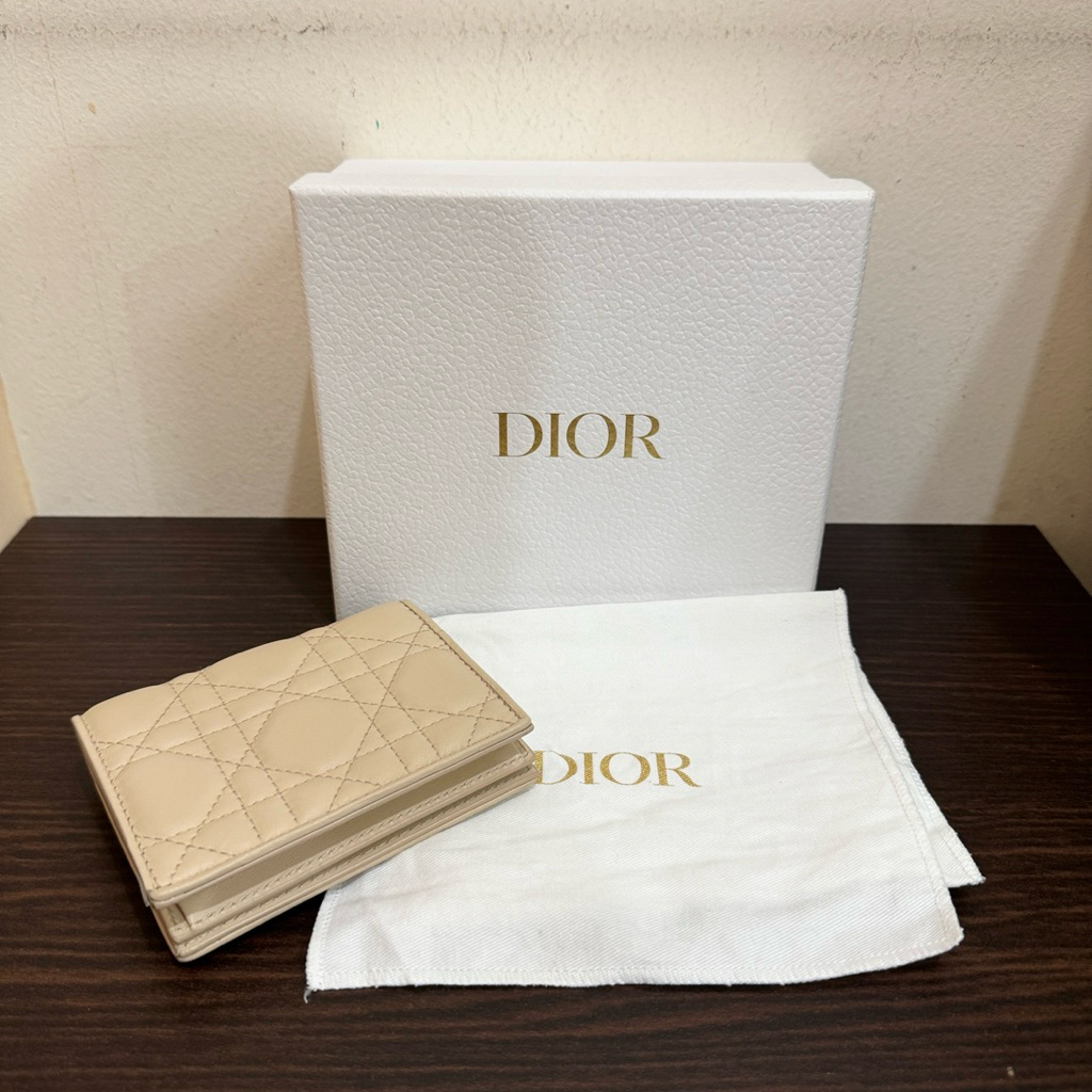Dompet Original Mini Lady Dior Gardenia Wallet