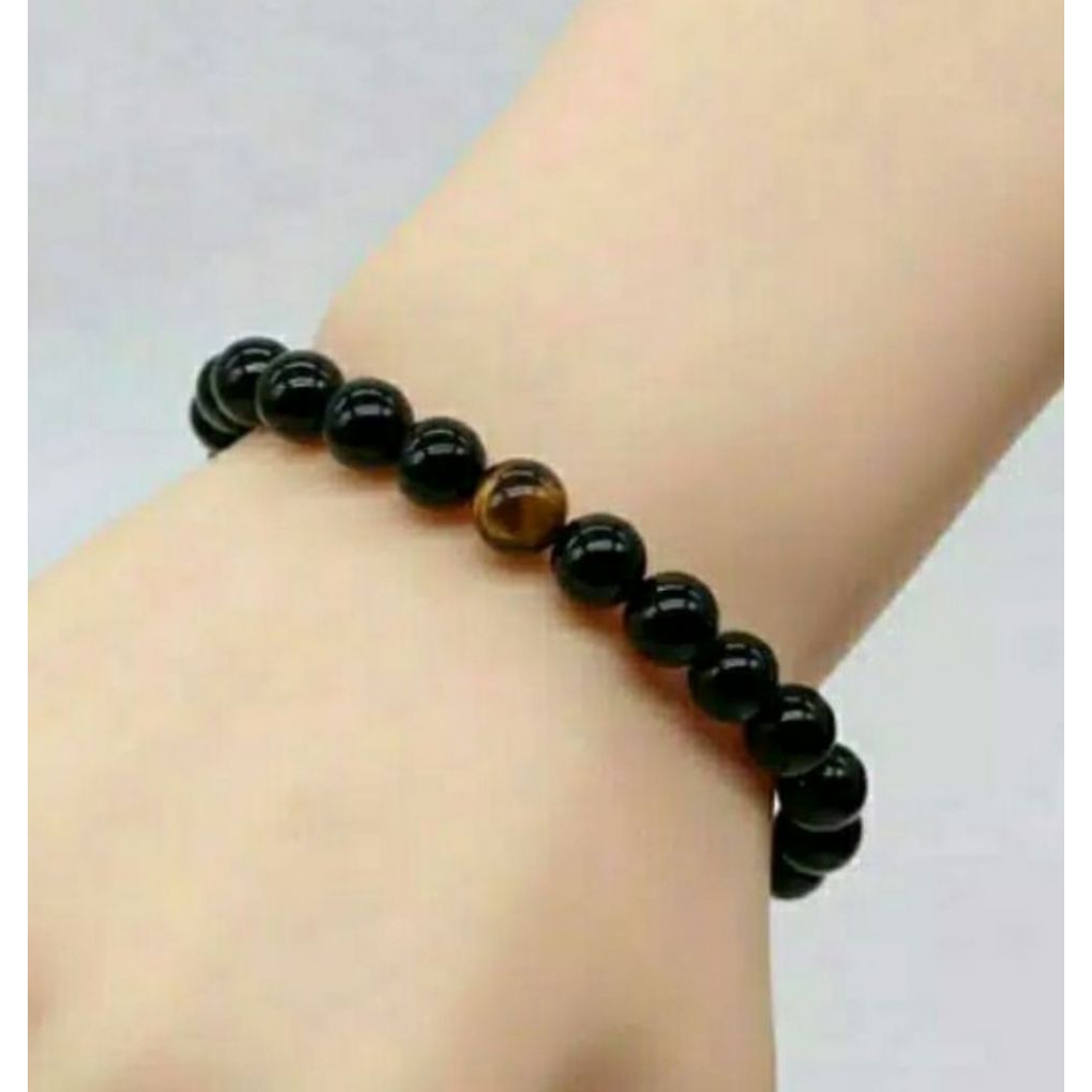 Gelang Black Onyx Mata Tiger Eye