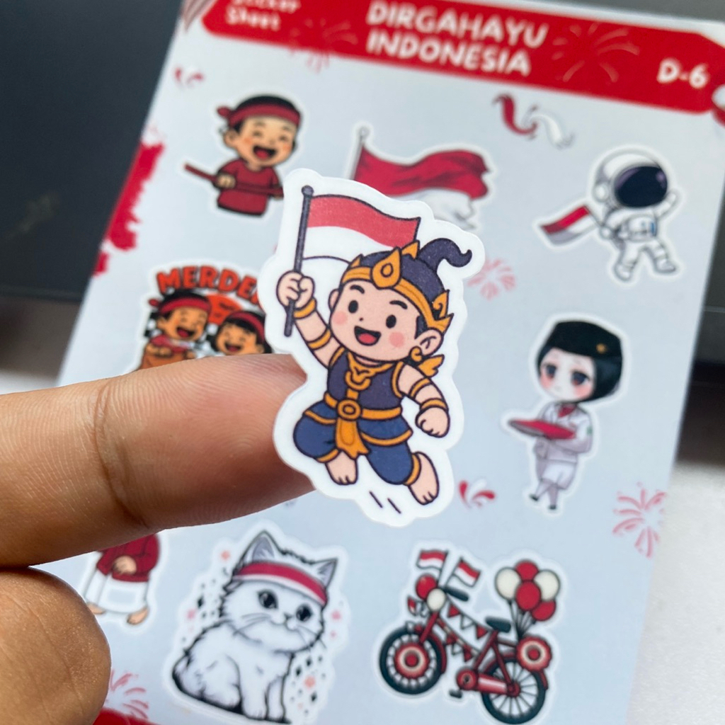 

Stiker Sheet Dirgahayu Indonesia | Tema Kemerdekaan RI Lucu dan Unik | Dekorasi Agustusan