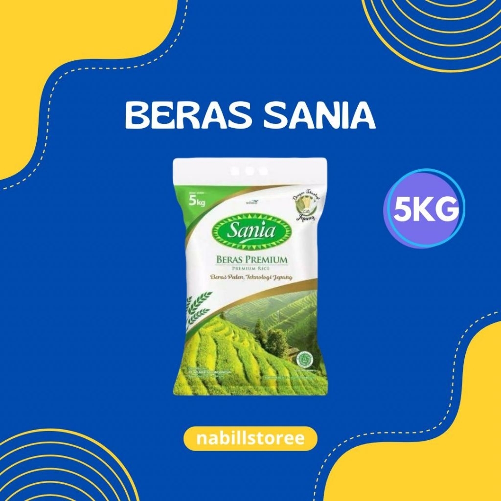 

Beras sania 5kg, premium, exp lama, original pabrik