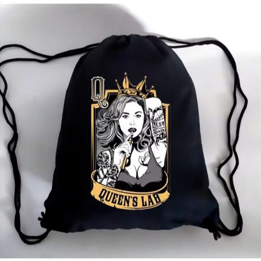 Tas Serut Pria Wanita Unisex Model Polos Hitam Original Tas Futsal Anti Air