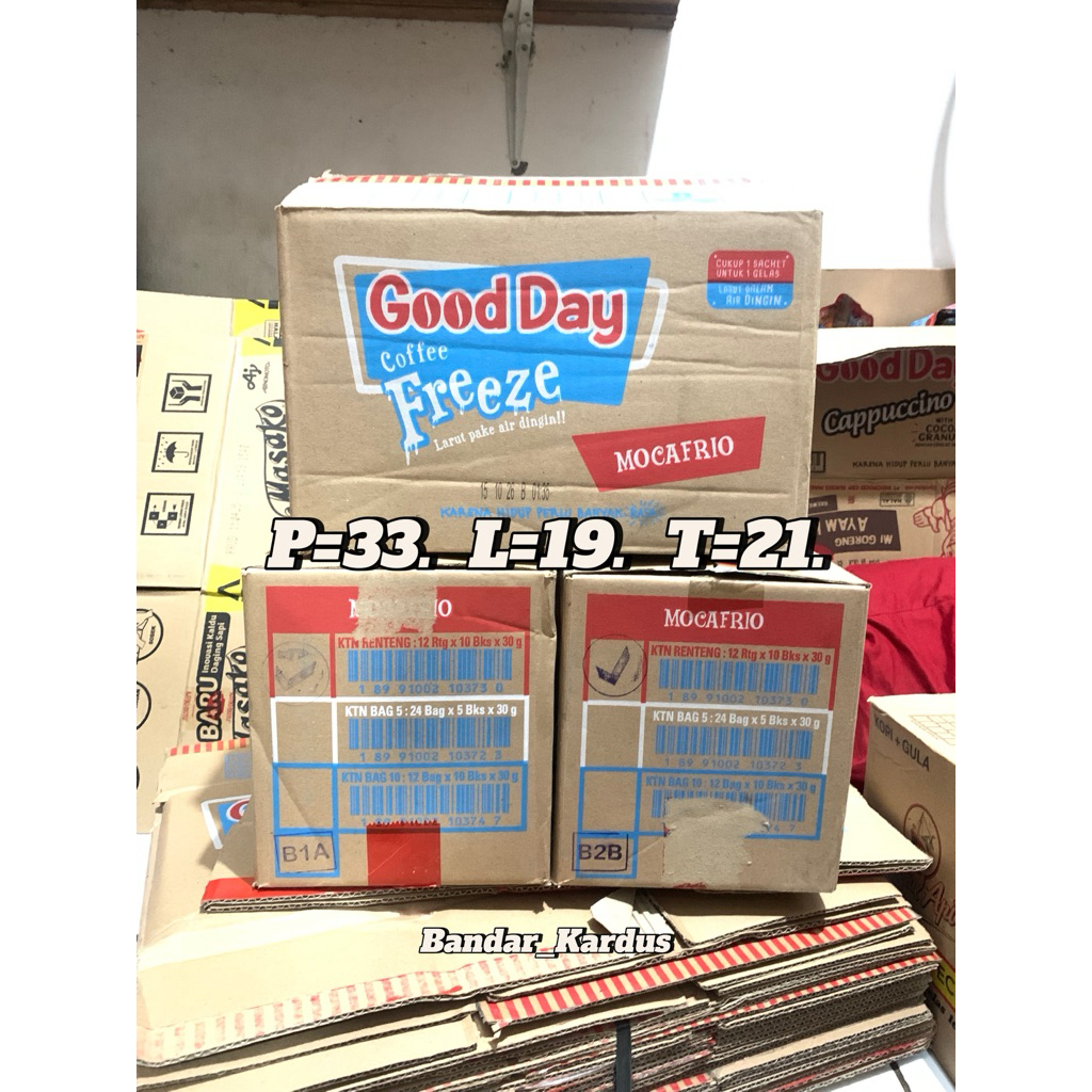 

Obral Kardus Dus Bekas Gooday Freeze, Layak Pakai, Box Packing