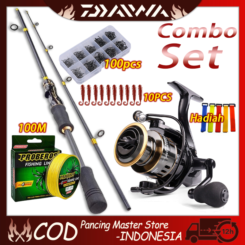 DAIWA set pancing daido 1.6M-2.4M EVA Handle Joran Bc Carbon Solid Joran Pancing Set Dengan Bahan Se