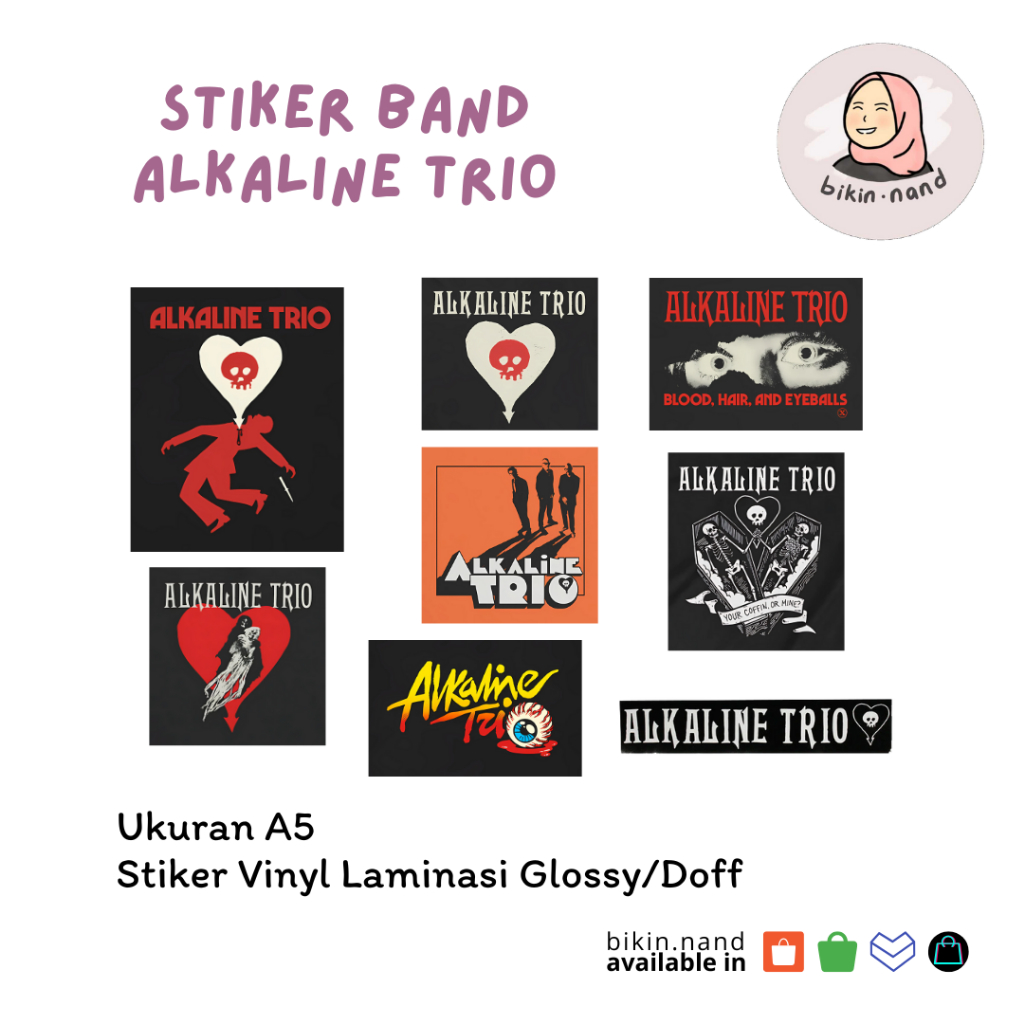 

STICKER PACK BAND Alkaline Trio (HIGH QUALITY) MURAH 8 pcs