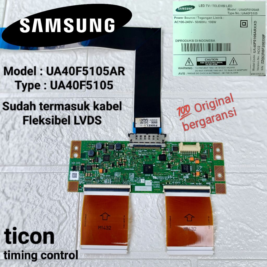 TICON / Timing Control lTV SAMSUNG Model : UA40F5105AR Type : UA40F5105 40F5105 , 5105 Sparepart Unt
