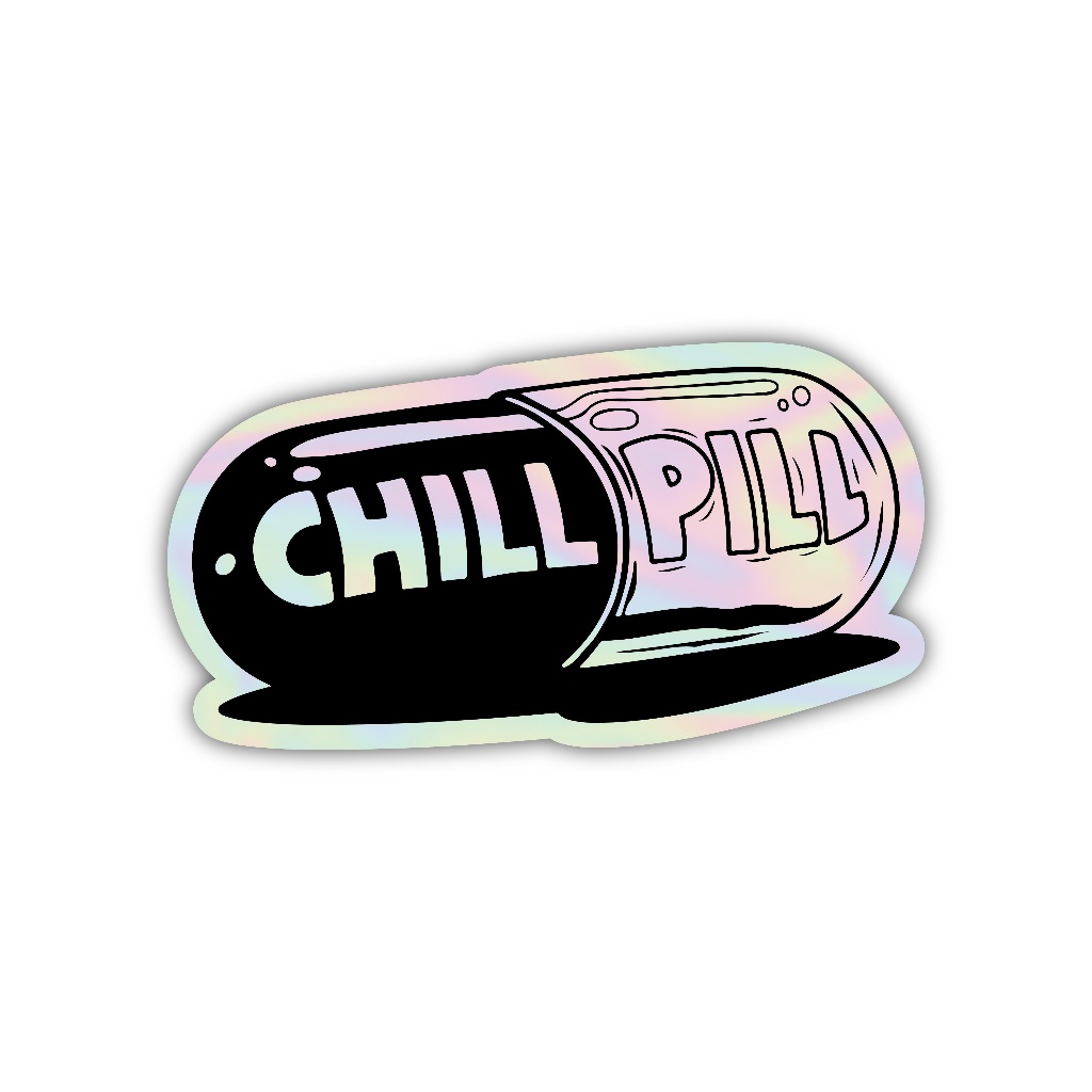 

Z448 sticker chill pill aesthetic, stiker hologram satuan