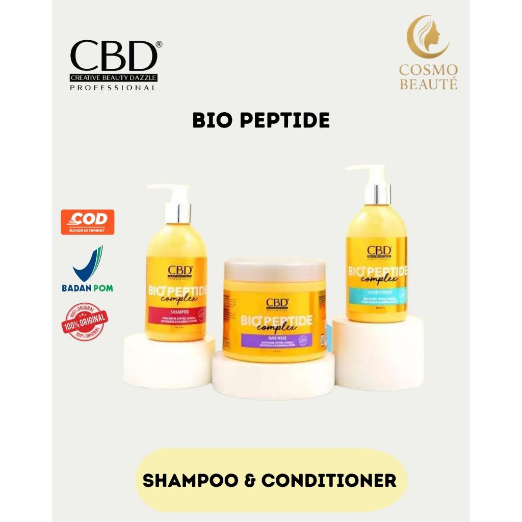CBD Bio Peptide Shampoo / Conditioner 250ml | Rambut Rontok