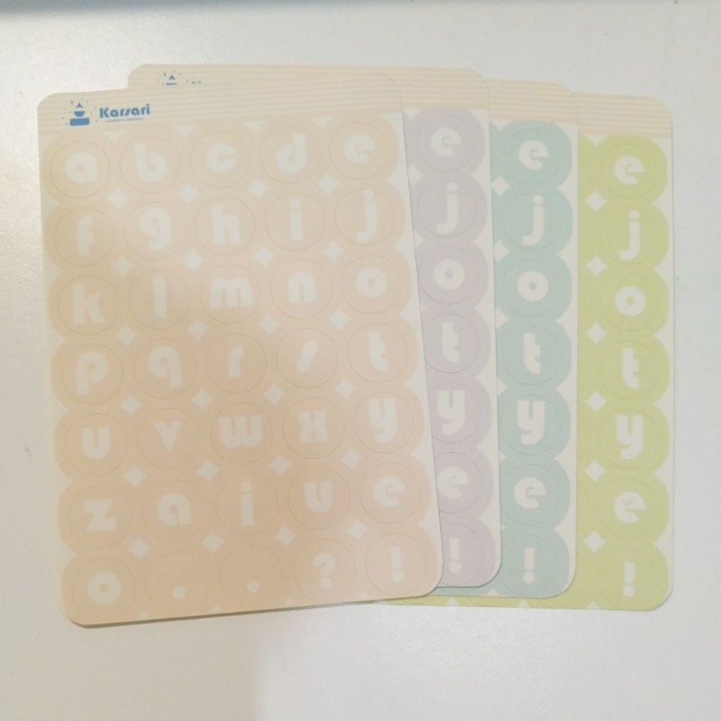 

stiker alfabet warna 4 lembar