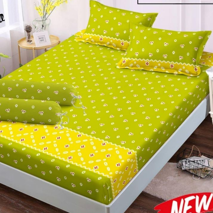 [Cod] Sprei Set Jumputan Lemon Terbaru 180x200 160x200 120x200 Tinggi 20 Cm Free Sarung Bantal & Gul