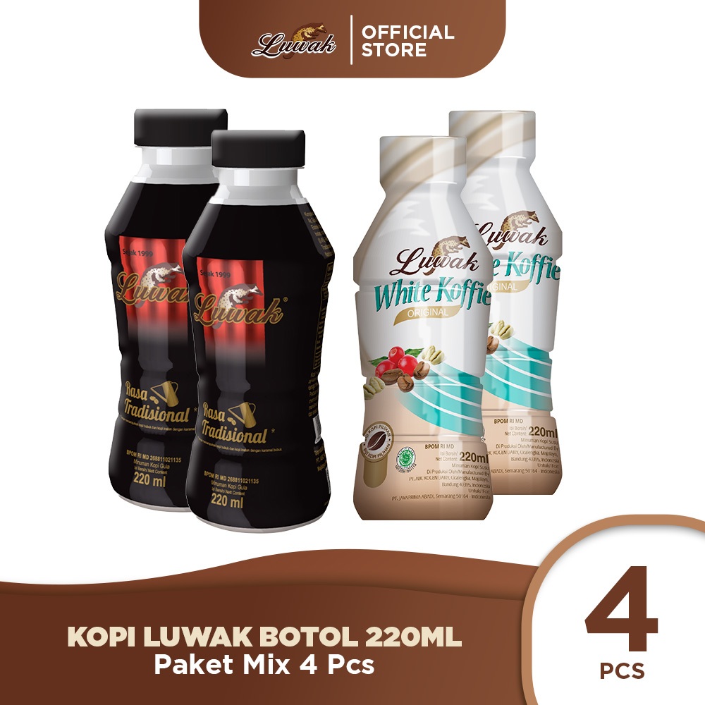 

Kopi Luwak Botol 220ml - Paket Mix 4 Pcs