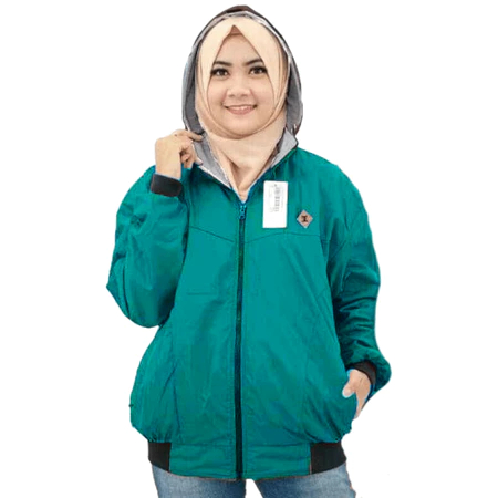 Jaket Parasut Wanita Uniqlo Jumbo Korean Style Import Bolak Balik Muslimah Panjang Korea
