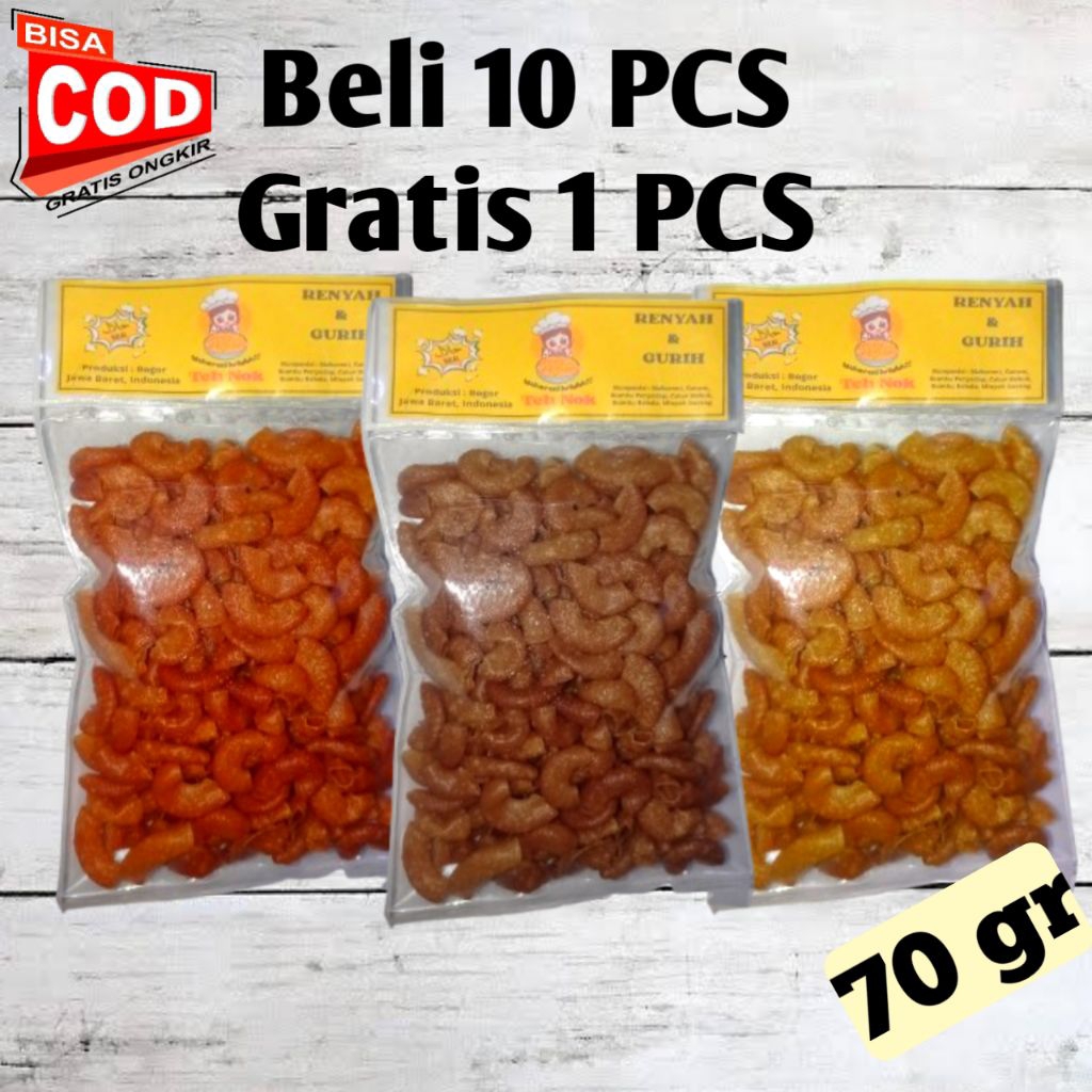 

Makaroni Bantet 70 gram, pedas daun jeruk, balado.