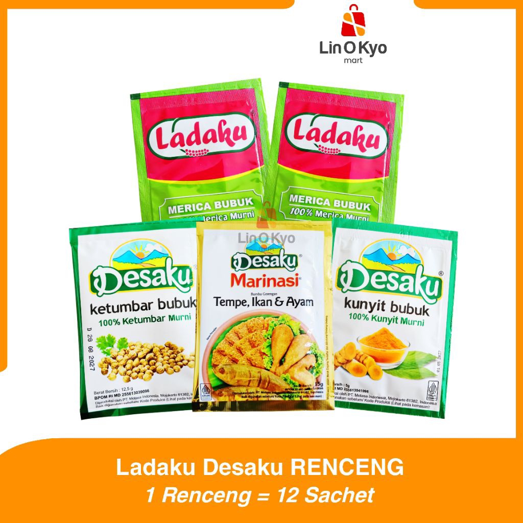 

LADAKU Merica DESAKU Marinasi/Ketumbar/Kunyit RENCENG isi 12 pcs