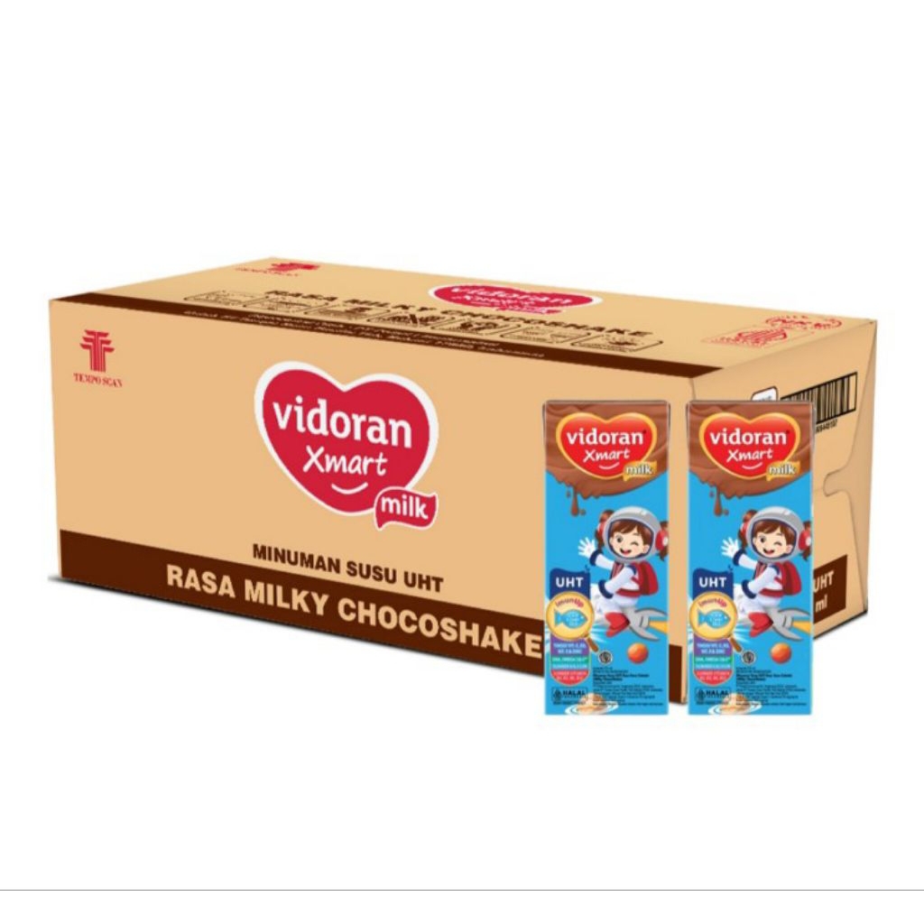 

Vidoran Xmart Kids Susu UHT Cokelat Kotak 24 x 175 ml Karton