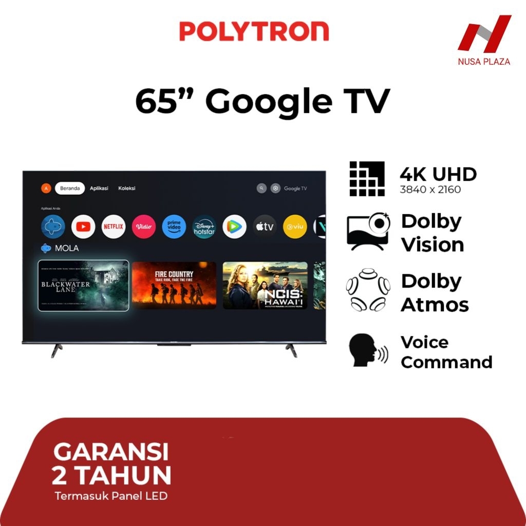 [MEDAN] TV POLYTRON 65 INCH GOOGLE TV 4K UHD PLD-65UG5959