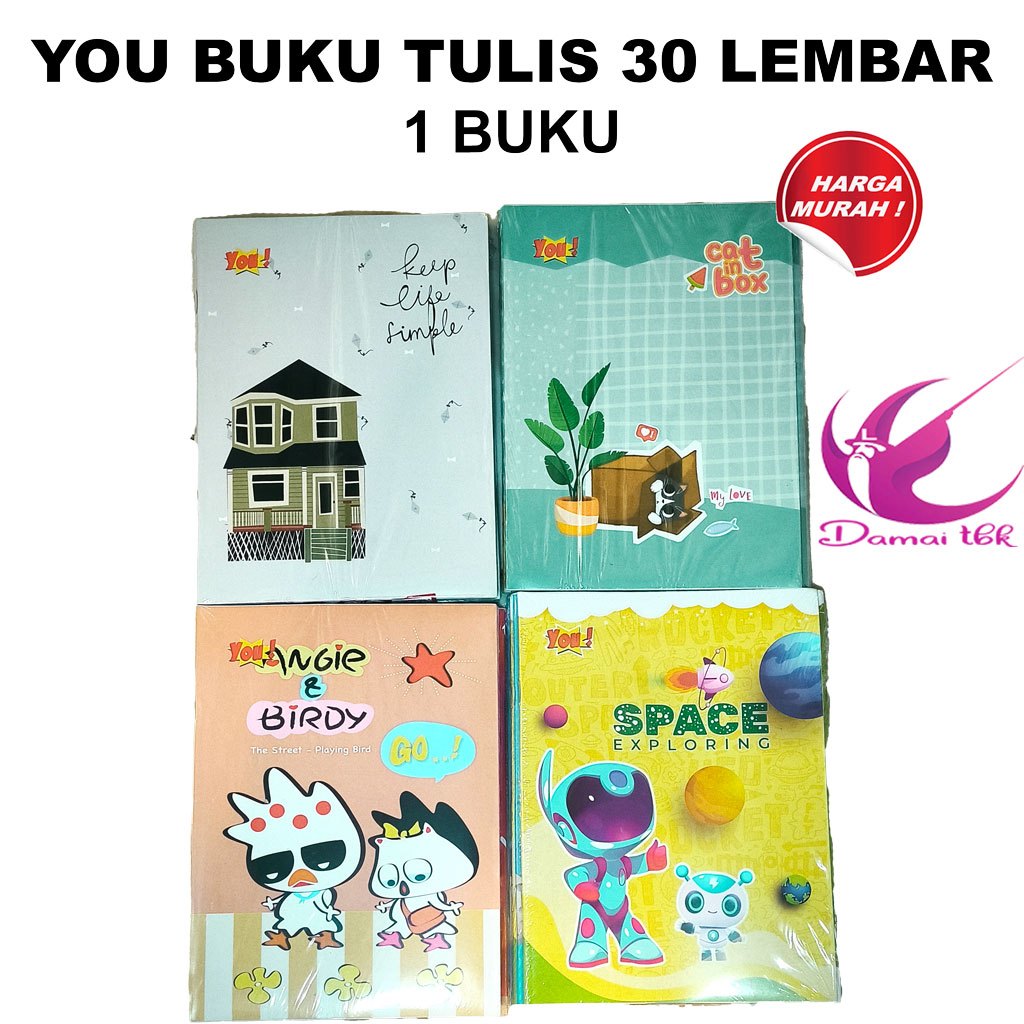 

(1 Buku) Buku Tulis You by Kiky 30 Lembar
