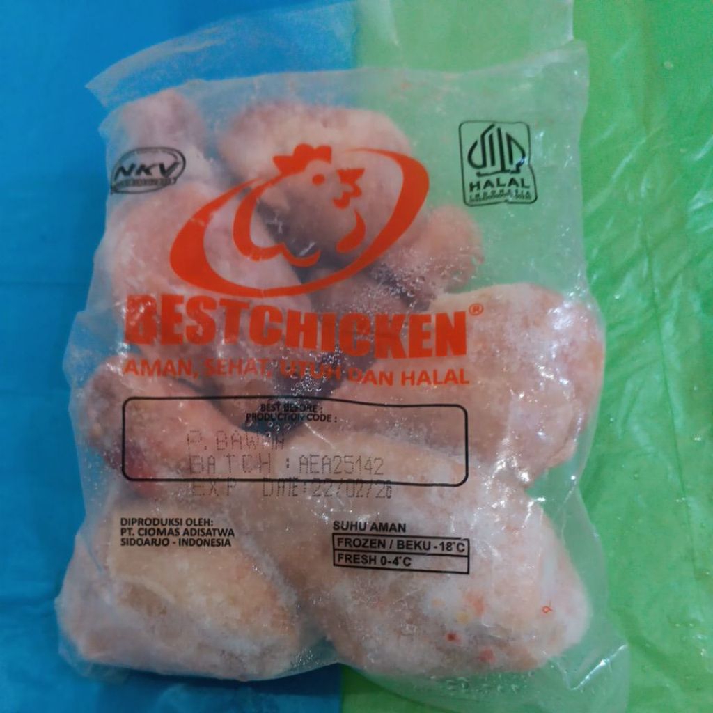 

Paha Ayam Beku (Paha Bawah) 1 Kg (1.000 gram lebih dikit) "BESTCHICKEN" (PAHA BAWAH) isi sekitar -+ 9-15 potong