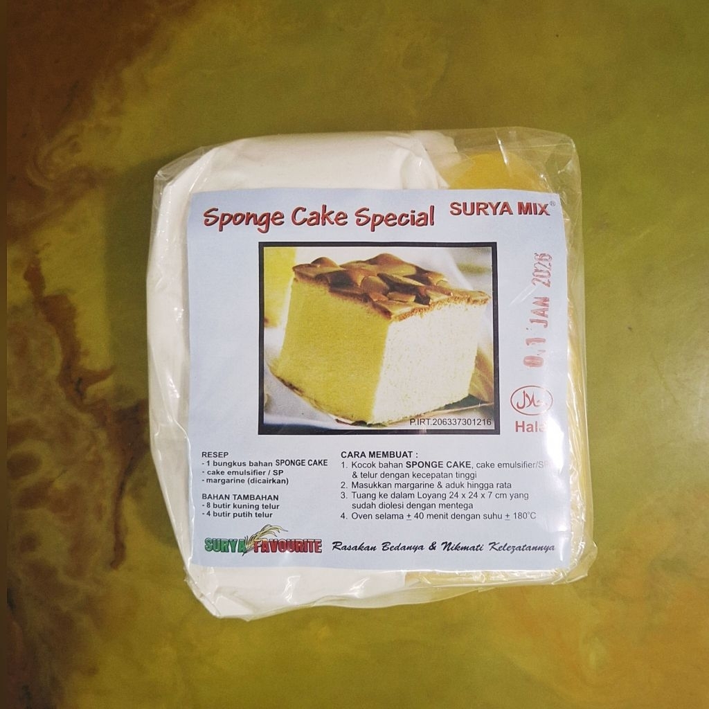 

Tepung Premix Instan SuryaMix "SPONGE CAKE SPECIAL" Anti Gagal
