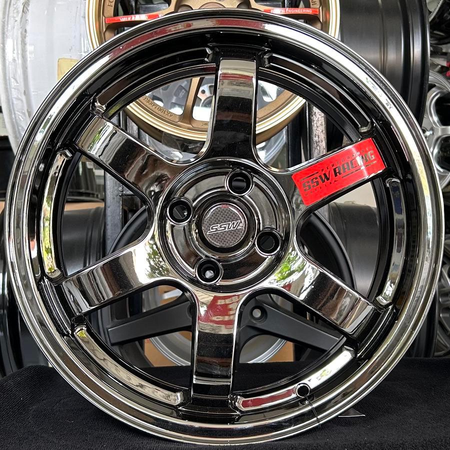 VELG SSW RING 16 LEBAR 7 PCD 4X100 ET 40 WARNA BLACK CHROME | JUAL VELG MOBIL RING 16