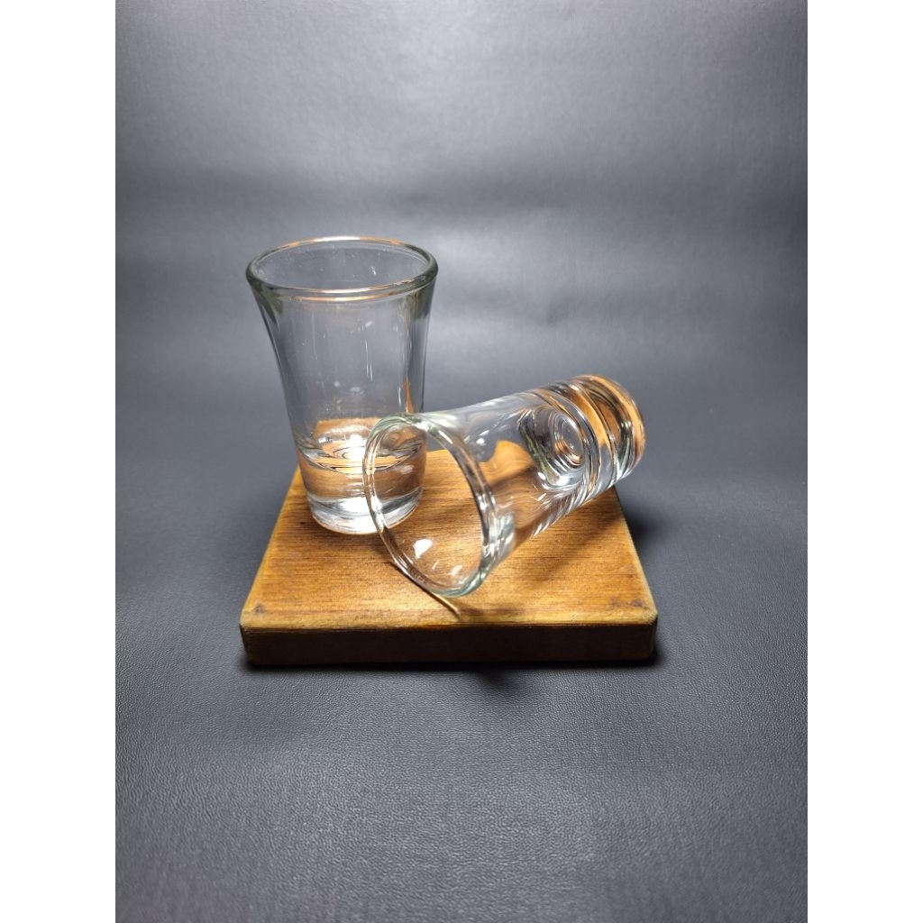 (6 pcs) gelas sloki, gelas kaca kecil, tatakan lilin