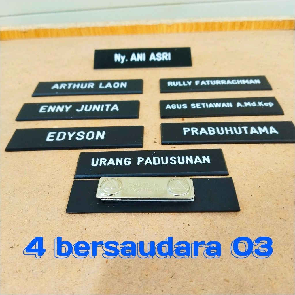 

nametag/nama dada ready stok bahan berkualitas