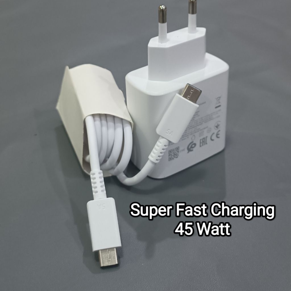 Charger SAMSUNG 45 Watt Super Fast Charging C To C Original A71 A72 A73 A53 A54 A55 A05 A14 A15 A23 