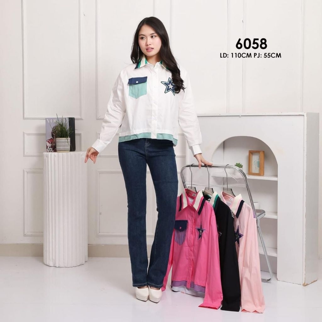 Kemeja Bintang Bangkok | Kemeja bangkok |kemeja wanita blouse pearl | baju bangkok | baju bkk | baju