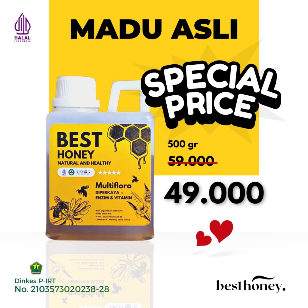 

Best Honey Madu Multiflora Asli Original Organik 500gr