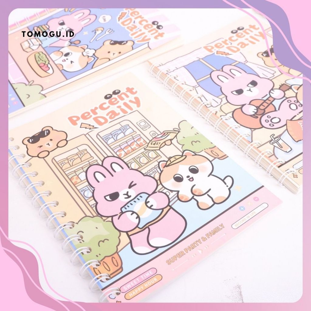 

Notebook Spiral BK-1871 Percent Daily A5 Buku Catatan Ring isi Polos